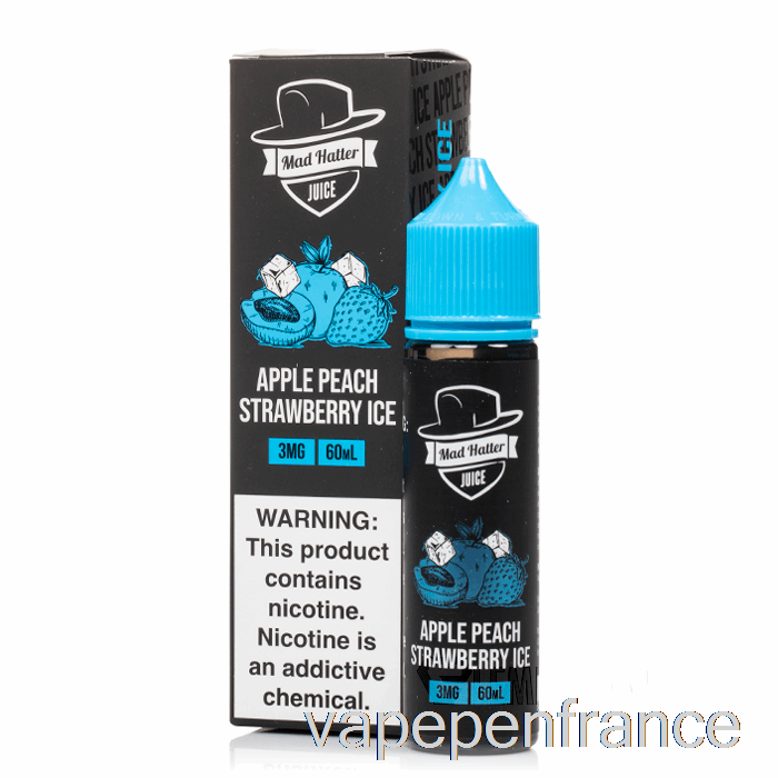 Glace Pomme Pêche Fraise - Chapelier Fou - Stylo Vape 60ml 0mg